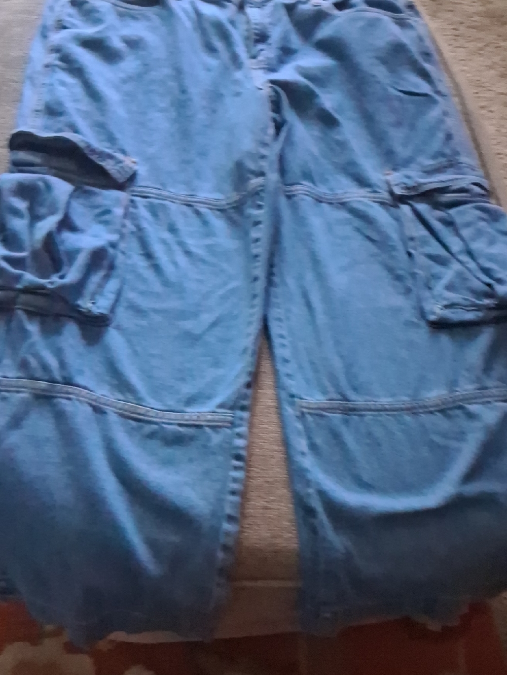 Light Blue Denim Cargo Jeans